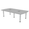 Skutchi Designs 4X7 Arc Rectangle Room Conference Table with Power And Data Units, 8 Person Table, Light Gray H-AREC-4684-PT-01-EL